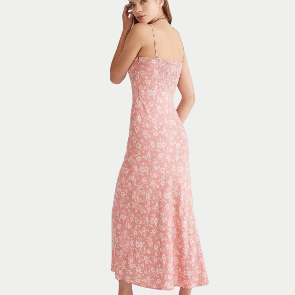 Aeropostal Summer Floral boho Strapless Coral Maxi Dress Size Medium - Picture 2 of 6